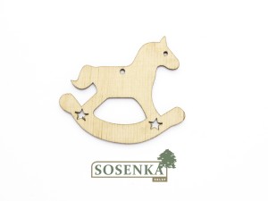 Zawieszka, ozdoba ze sklejki KONIK NA BIEGUNACH