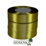 Tasiemka satynowa 25mm/32mb OLIWKOWO ZŁOTA 8127
