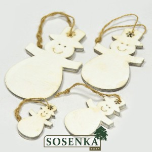 Zawieszka DREWNIANE BAŁWANKI mix 4 rozmiarów