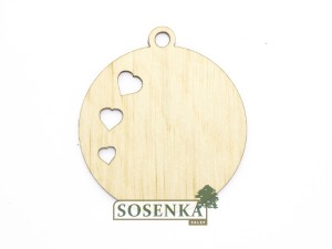 Zawieszka bombka ze sklejki mała nr 3 SERDUSZKA