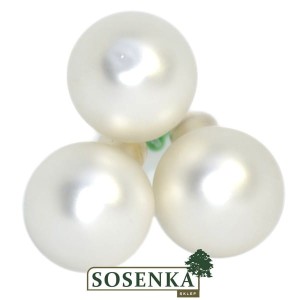 Bombki szklane na druciku srebro perłowe 2cm/36szt.  